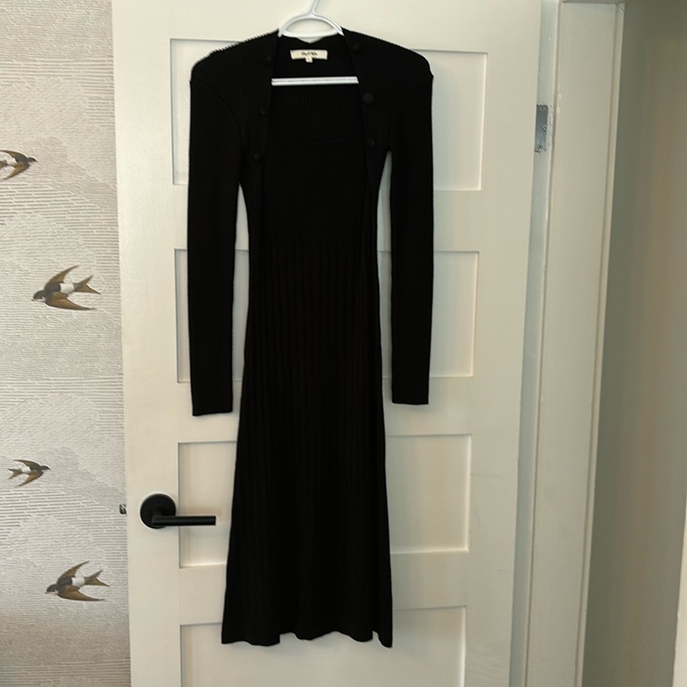 Simply retro black midi knit dress size medium